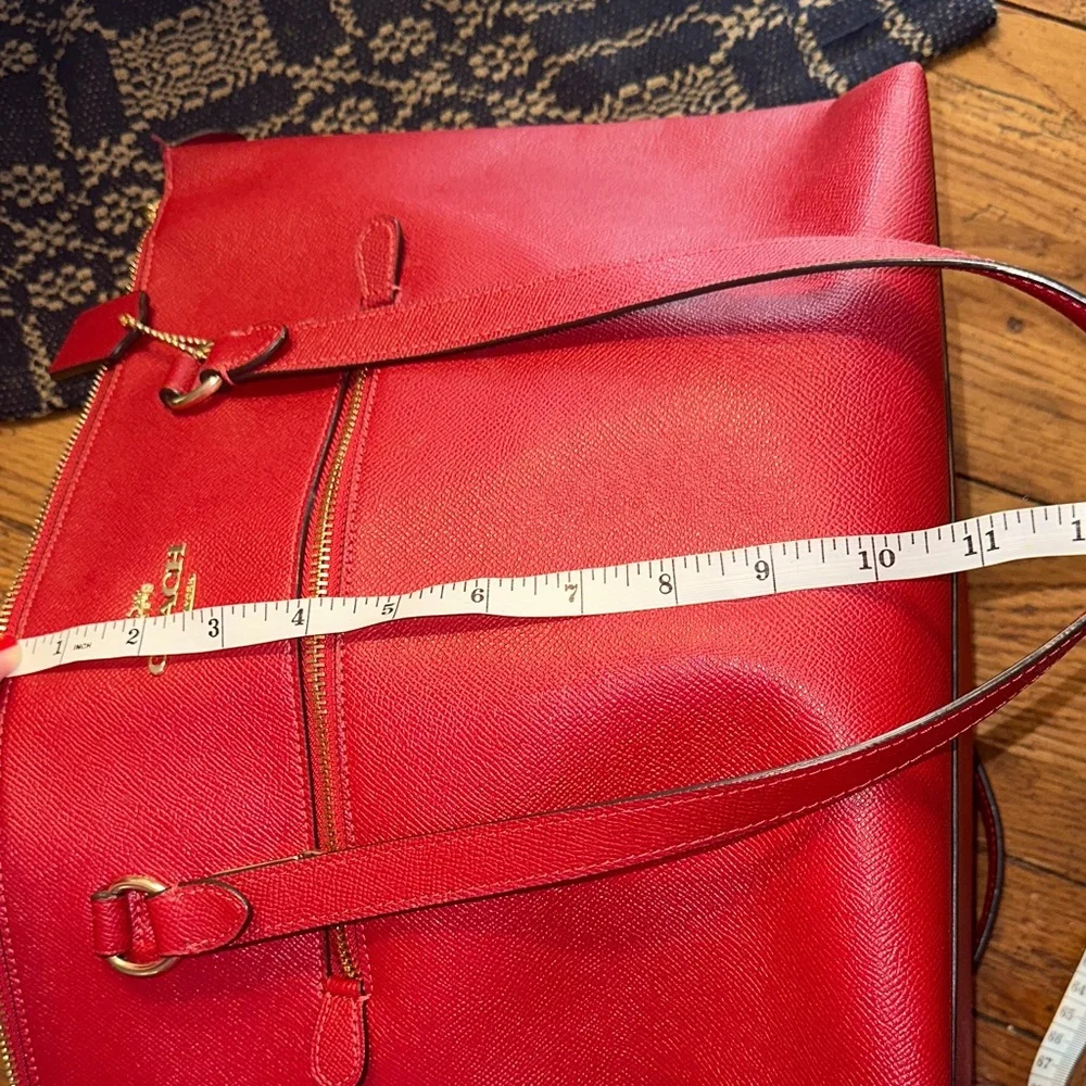 Coach Cherry Red Leather Tote - Picture 6 of 7